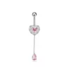 Bauchnabelpiercing mit Herz & funkelnden Kristallen Rosa