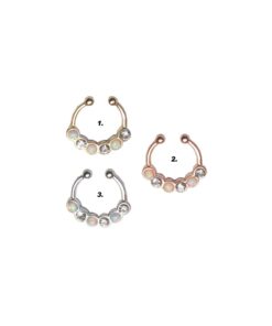 Nasenpiercing Fake-Septum-Ring mit Opalen und Kristallen