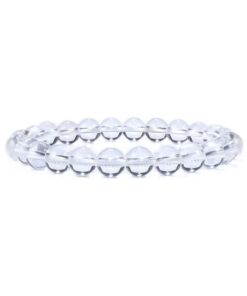 Bergkristall Armband – Klarer Quarz | 8 mm Kugeln mit elastischem Band