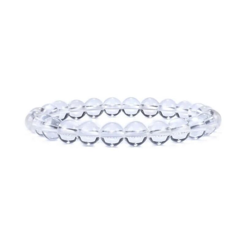 Bergkristall Armband – Klarer Quarz | 8 mm Kugeln mit elastischem Band
