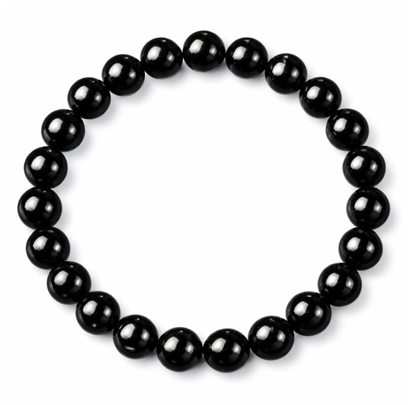 Obsidian Armband – Schwarzer Naturstein | 8 mm Perlen | Elastisch