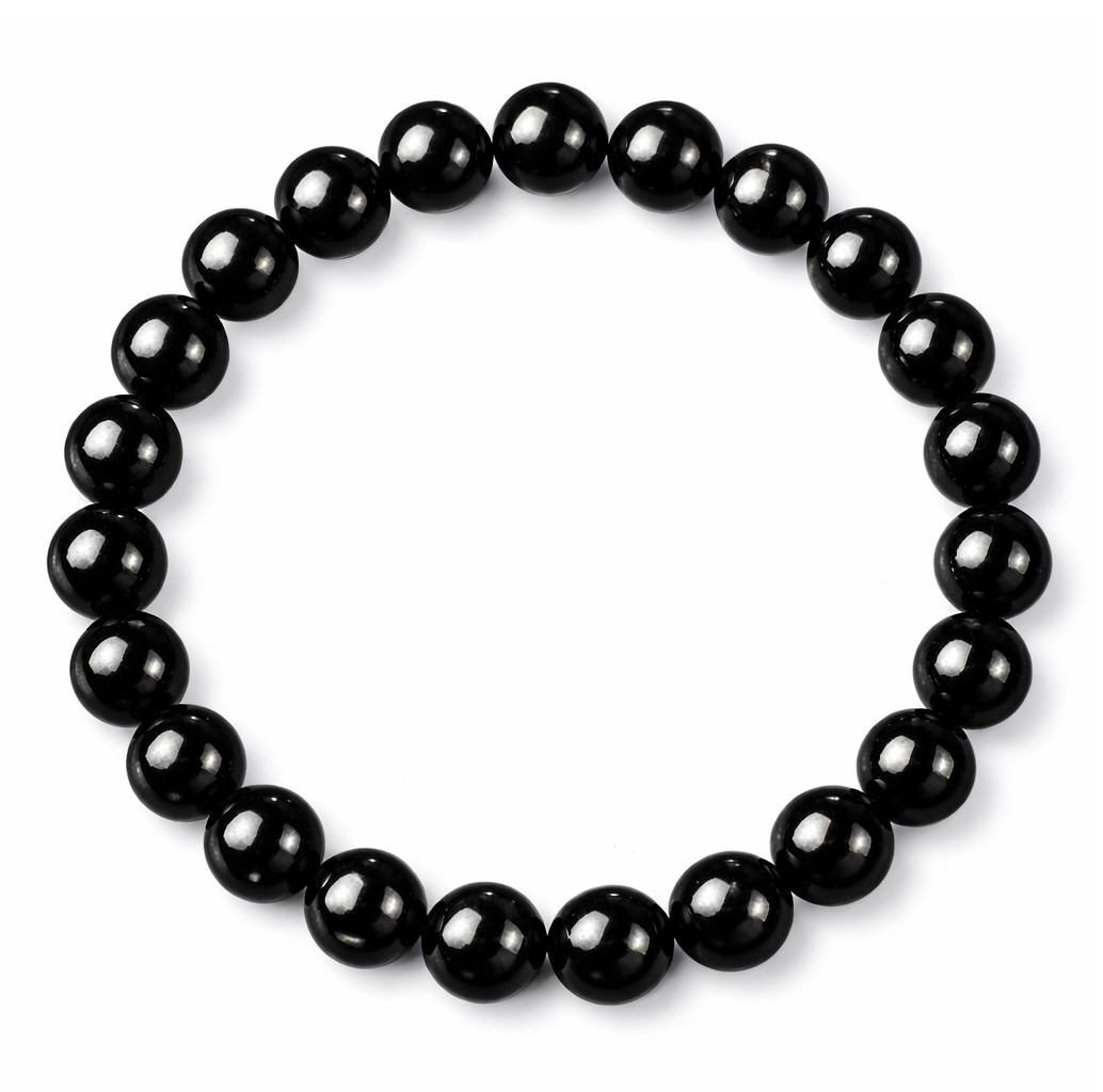 Obsidian Armband – Schwarzer Naturstein | 8 mm Perlen | Elastisch
