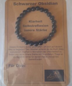 Kraftstein Armband – Schwarzer Obsidian – Klarheit, Selbstreflexion & innere Stärke
