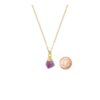 Natürliche Kristallkette mit Amethyst-Rohstein-Anhänger in goldfarbener Fassung
