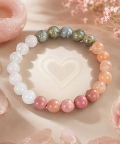 Kraftstein Armband - Labradorit, Mondstein & rosa Natursteinen – Selbstliebe, Harmonie & Herzenergie