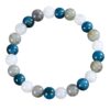 Kraftstein Armband – Blauem Apatit, Labradorit & Milchquarz – Stärke, Klarheit & Glück