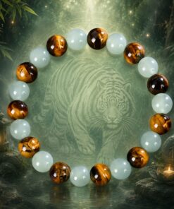Kraftstein Armband – Tigerauge & Grünem Aventurin – Erfolg, Glück & Wohlstand