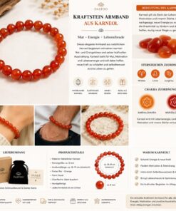 Kraftstein Armband – Karneol – Mut, Lebensfreude & Energie