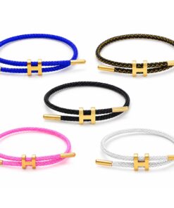 Geflochtenes Seilarmband mit H-Muster | 18K Echtgold Wasserplattierung