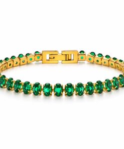 Emerald Shine – Tennisarmband mit grünen Zirkonia & 18K Gold PVD